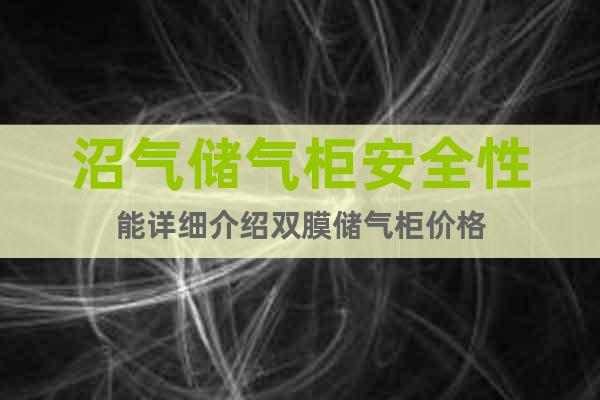 沼氣儲(chǔ)氣柜安全性能詳細(xì)介紹雙膜儲(chǔ)氣柜價(jià)格