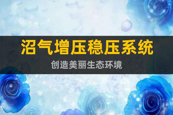 沼氣增壓穩(wěn)壓系統(tǒng)創(chuàng)造美麗生態(tài)環(huán)境