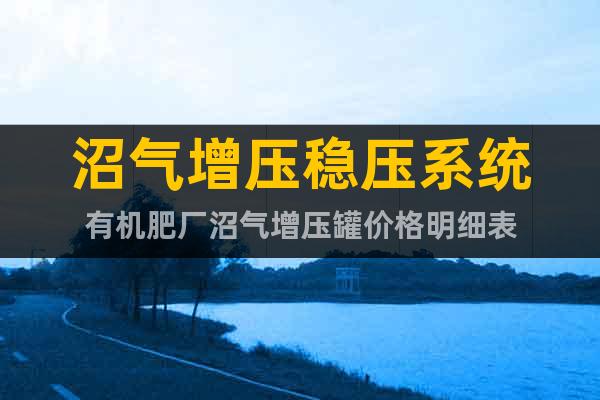 沼氣增壓穩(wěn)壓系統(tǒng)有機(jī)肥廠沼氣增壓罐價(jià)格明細(xì)表