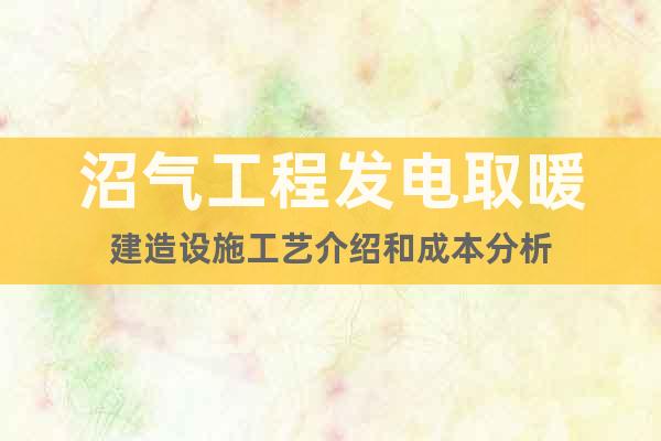 沼氣工程發(fā)電取暖建造設(shè)施工藝介紹和成本分析