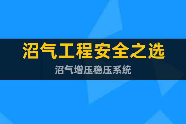 沼氣工程安全之選沼氣增壓穩(wěn)壓系統(tǒng)