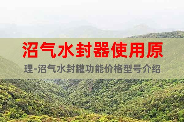 沼氣水封器使用原理-沼氣水封罐功能價格型號介紹