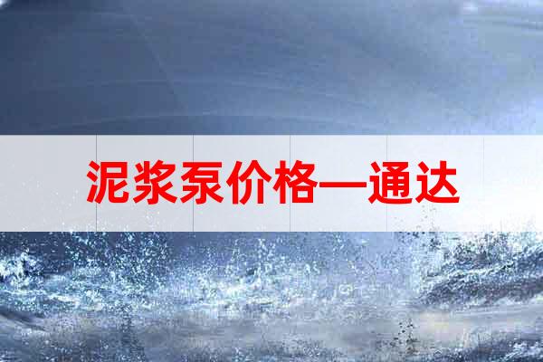 泥漿泵價格—通達(dá)