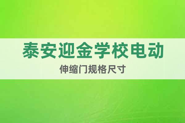 泰安迎金學校電動伸縮門規(guī)格尺寸