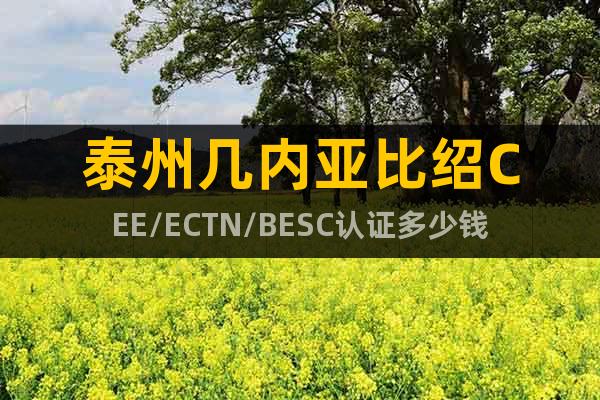 泰州幾內(nèi)亞比紹CEE/ECTN/BESC認(rèn)證多少錢