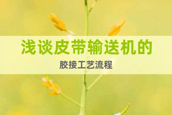 淺談皮帶輸送機(jī)的膠接工藝流程