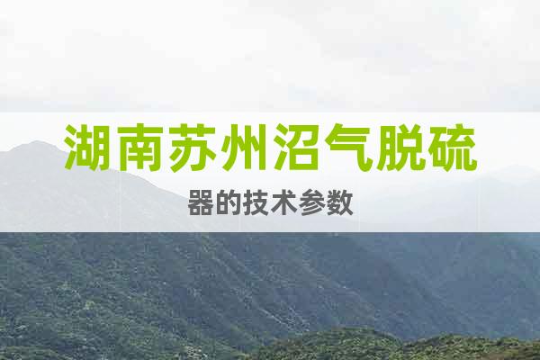 湖南蘇州沼氣脫硫器的技術(shù)參數(shù)