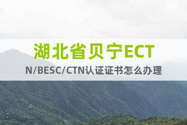 湖北省贝宁ECTN/BESC/CTN认证证书怎么办理