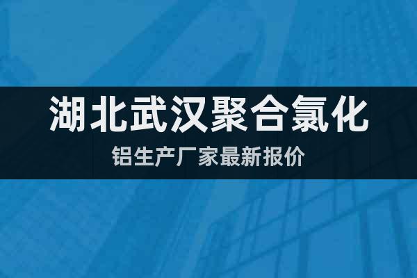 湖北武漢聚合氯化鋁生產(chǎn)廠家最新報(bào)價(jià)