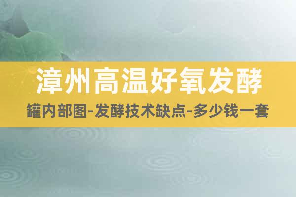 漳州高温好氧发酵罐内部图-发酵技术缺点-多少钱一套
