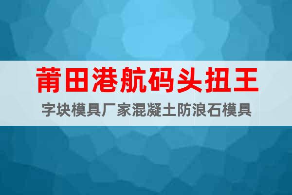 莆田港航碼頭扭王字塊模具廠家混凝土防浪石模具