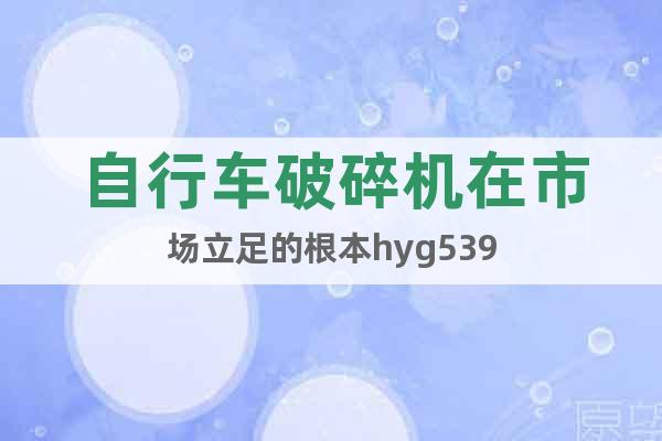 自行車破碎機在市場立足的根本hyg539
