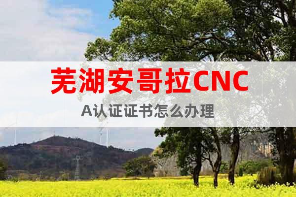 芜湖安哥拉CNCA认证证书怎么办理