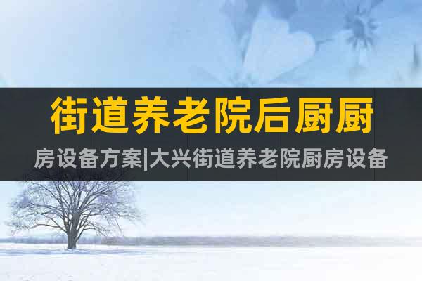 街道養(yǎng)老院后廚廚房設(shè)備方案|大興街道養(yǎng)老院廚房設(shè)備