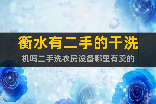衡水有二手的干洗機嗎二手洗衣房設備哪里有賣的