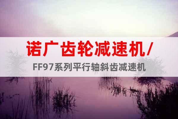 諾廣齒輪減速機/FF97系列平行軸斜齒減速機