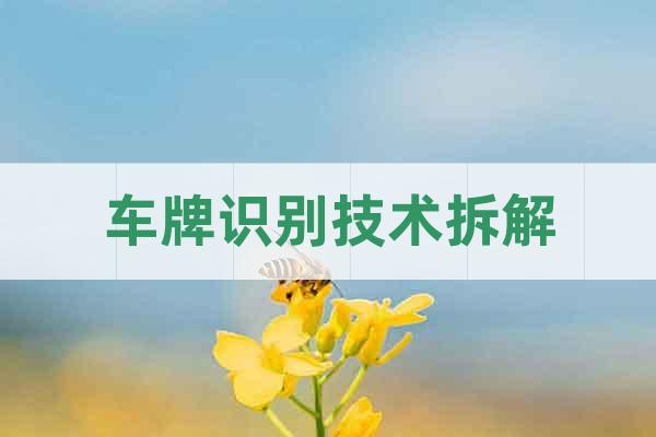 車牌識別技術拆解