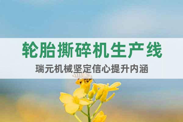 輪胎撕碎機(jī)生產(chǎn)線瑞元機(jī)械堅(jiān)定信心提升內(nèi)涵