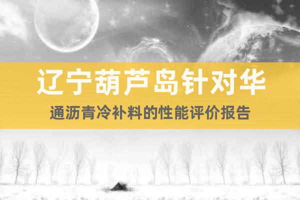 辽宁葫芦岛针对华通沥青冷补料的性能评价报告