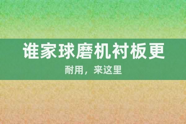 誰(shuí)家球磨機(jī)襯板更耐用，來(lái)這里