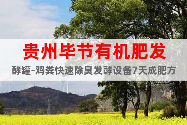 贵州毕节有机肥发酵罐-鸡粪快速除臭发酵设备7天成肥方案规划