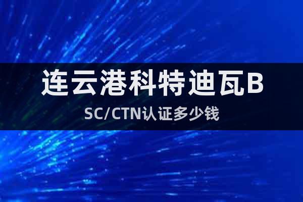 连云港科特迪瓦BSC/CTN认证多少钱