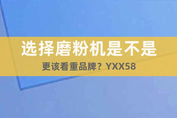 選擇磨粉機(jī)是不是更該看重品牌？YXX58