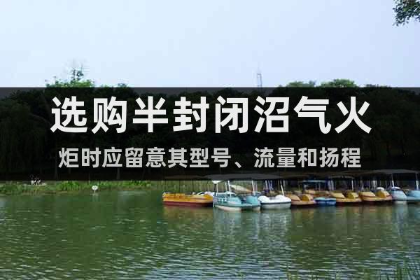 選購半封閉沼氣火炬時應(yīng)留意其型號、流量和揚(yáng)程