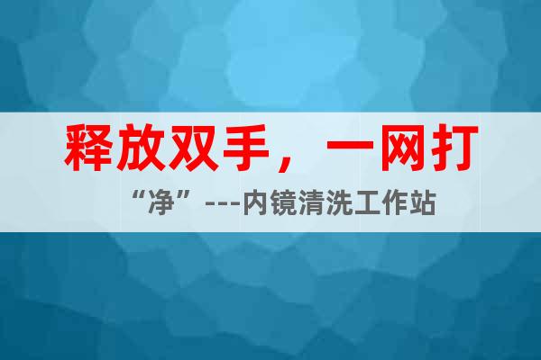 释放双手，一网打“净”---内镜清洗工作站