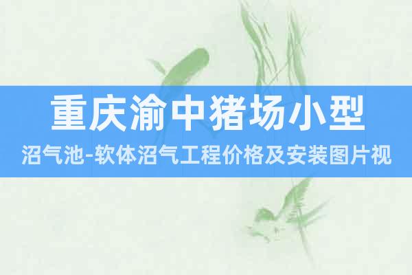 重慶渝中豬場小型沼氣池-軟體沼氣工程價格及安裝圖片視頻