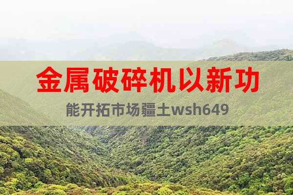金屬破碎機以新功能開拓市場疆土wsh649