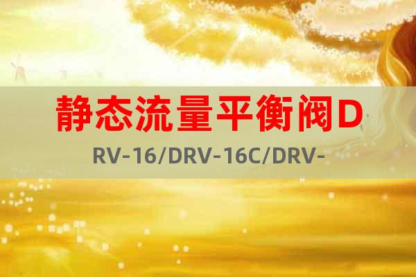 靜態流量平衡閥DRV-16/DRV-16C/DRV-16P