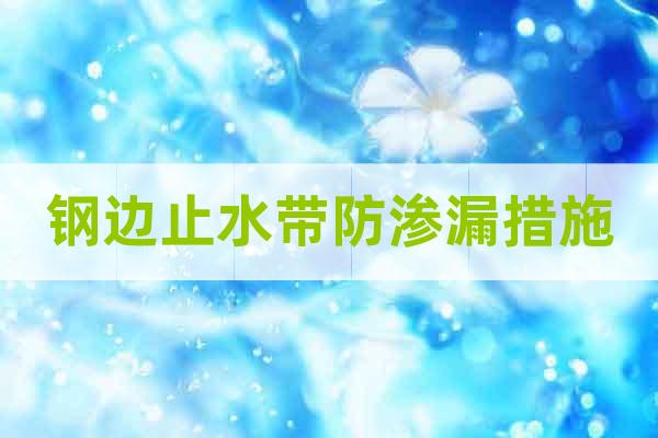 鋼邊止水帶防滲漏措施