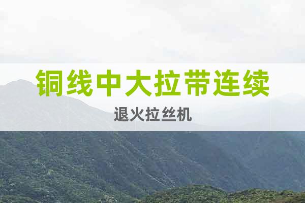 銅線中大拉帶連續(xù)退火拉絲機(jī)