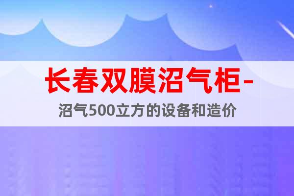長(zhǎng)春雙膜沼氣柜-沼氣500立方的設(shè)備和造價(jià)