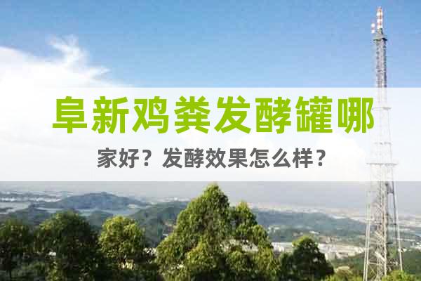 阜新雞糞發(fā)酵罐哪家好？發(fā)酵效果怎么樣？