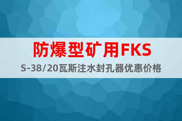 防爆型礦用FKSS-38/20瓦斯注水封孔器優(yōu)惠價格支持定做