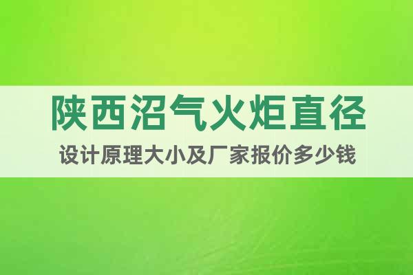 陜西沼氣火炬直徑設計原理大小及廠家報價多少錢