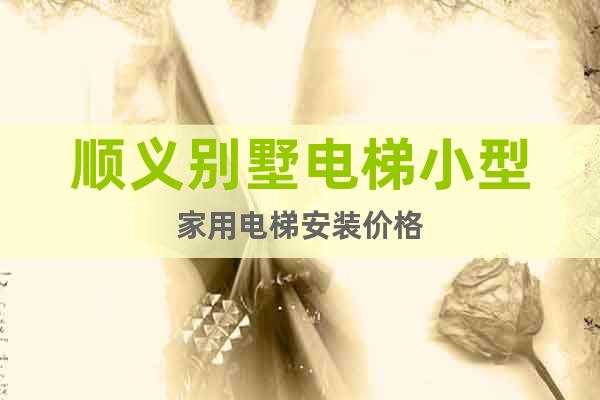 順義別墅電梯小型家用電梯安裝價格