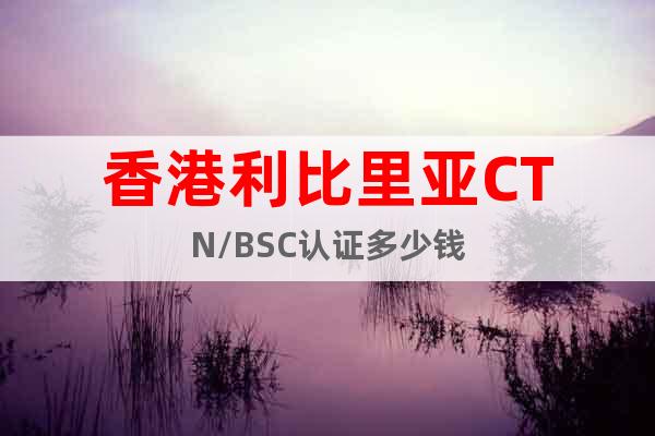 香港利比里亞CTN/BSC認(rèn)證多少錢