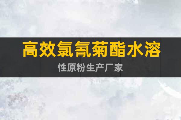 高效氯氰菊酯水溶性原粉生產(chǎn)廠家