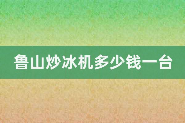 魯山炒冰機(jī)多少錢一臺(tái)