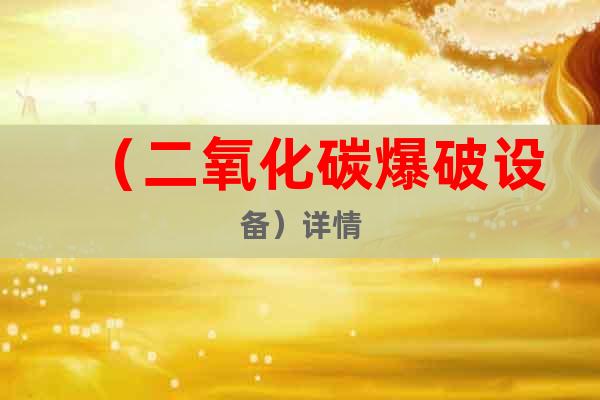 （二氧化碳爆破設(shè)備）@詳情