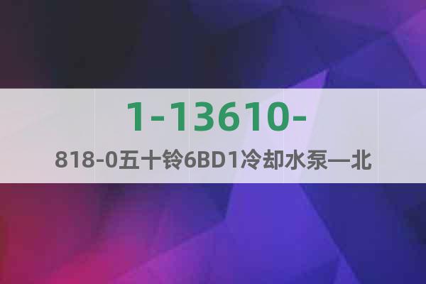 1-13610-818-0五十铃6BD1冷却水泵—北京华龙牌