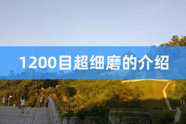 1200目超細(xì)磨的介紹