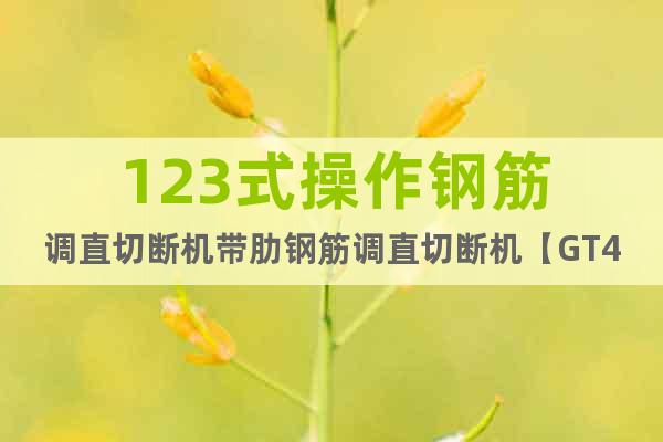 123式操作鋼筋調(diào)直切斷機帶肋鋼筋調(diào)直切斷機【GT4-12】
