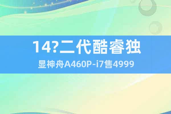 14?二代酷睿独显神舟A460P-i7售4999