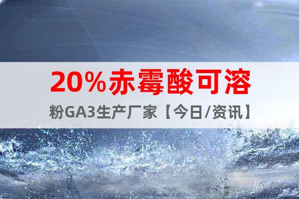 20%赤霉酸可溶粉GA3生產(chǎn)廠家【今日/資訊】