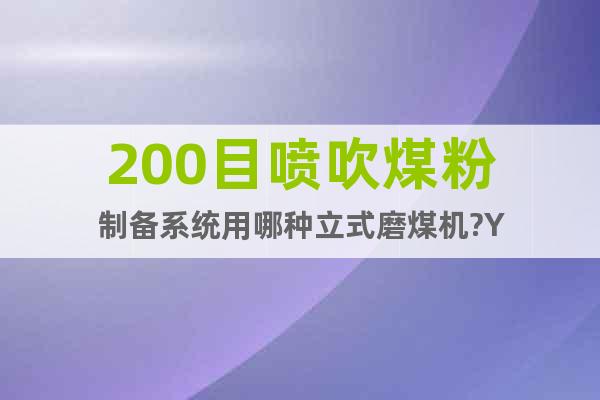 200目噴吹煤粉制備系統(tǒng)用哪種立式磨煤機?Y