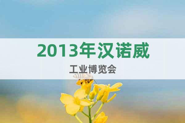 2013年漢諾威工業(yè)博覽會